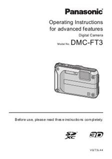 Panasonic Lumix FT3 manual. Camera Instructions.